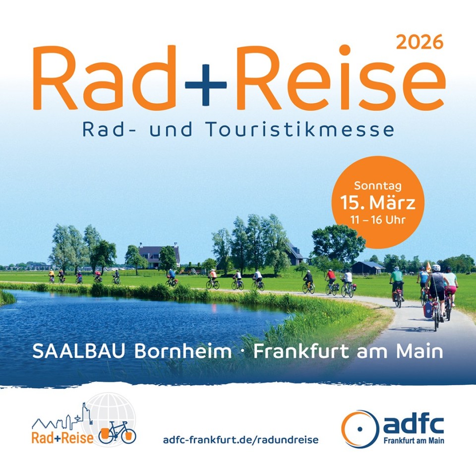 Rad+Reise: adfc-Messe am 15. März 2026 in Frankfurt